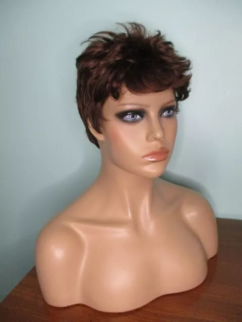 2" reddish brown mix short feathered boy cut PIXIE wig by PAULA YOUNG - ROXANNE