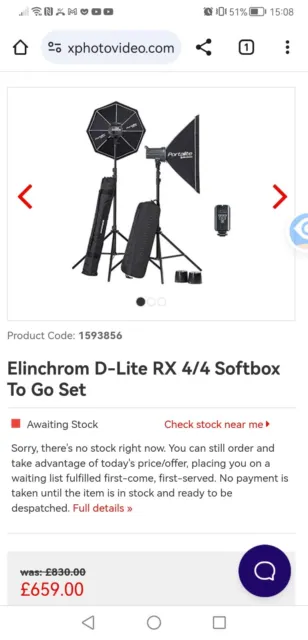 Elinchrom D-LITE RX ONE/ONE SOFTBOX TO GO KIT (EL20847.2), Blackstudio lighting