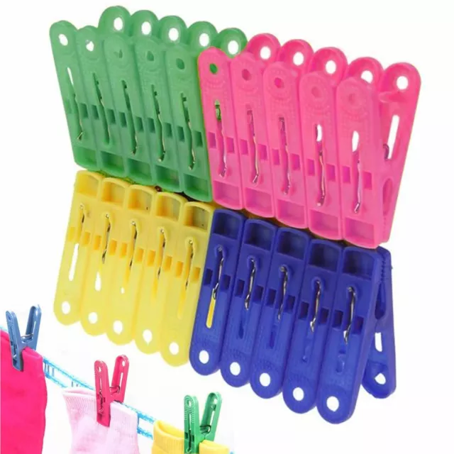 144 Pc Plastic Clothespins Laundry Clothes Pins Large Spring Assorted Color Pegs