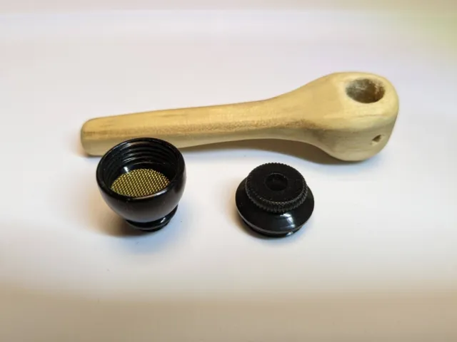 Smoking Pipe Wood Black Anodized Bowl With Lid. Hand Carved in Clovis Ca. USA