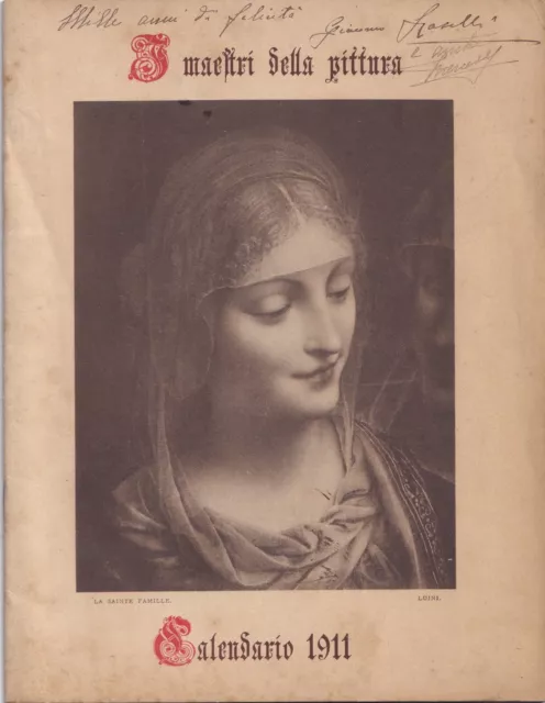 1911 Maestri della pittura Luini Da Vinci Sanzio Tiziano Calendario
