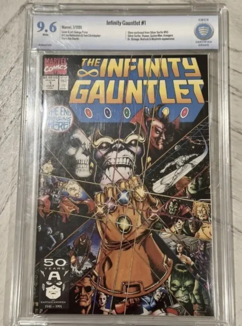 Infinity Gauntlet #1 - CBCS 9.6 - Key Issue Perez Cover Marvel Comics 1991