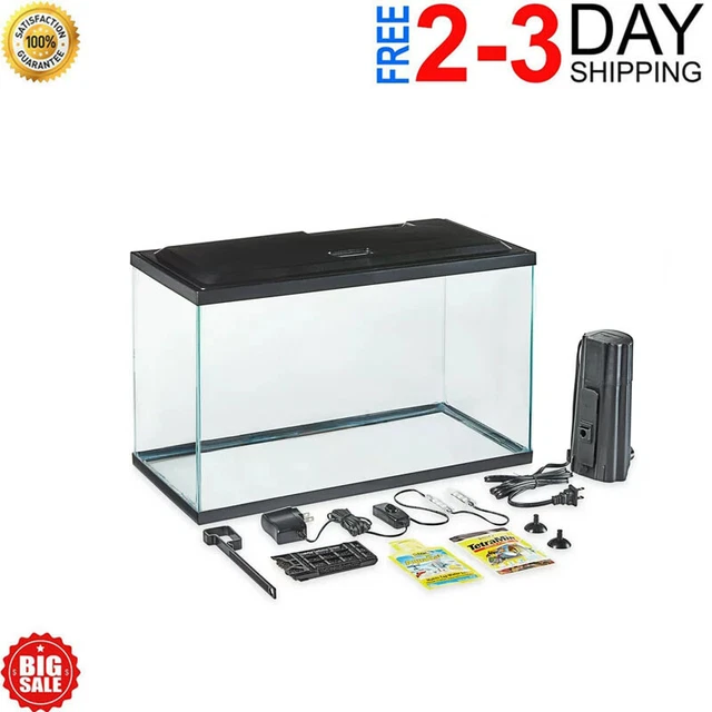 Aqua Culture 10-Gallon Glass Aquarium Starter Kit,Clear