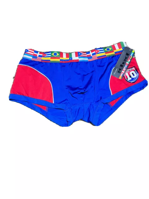 Papi Men's Blue Hispanic Heritage Flag Waistband Brazilian Briefs 430 S BNWT