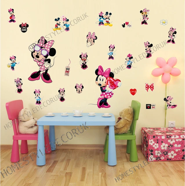 25PCS MINNIE MOUSE Disney Wall Decals Sticker Vinyl Kids Room Hot Room