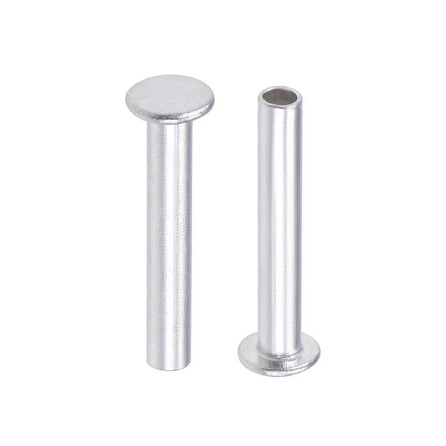 25 pz M5 x 32mm alluminio testa piatta rivetti Semi-Tubolare tono argento