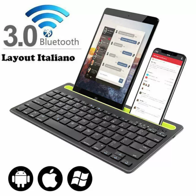 Tastiera Bluetooth 3.0 Keyboard Per Smartphone Tablet Android Samsung Lenovo Ios