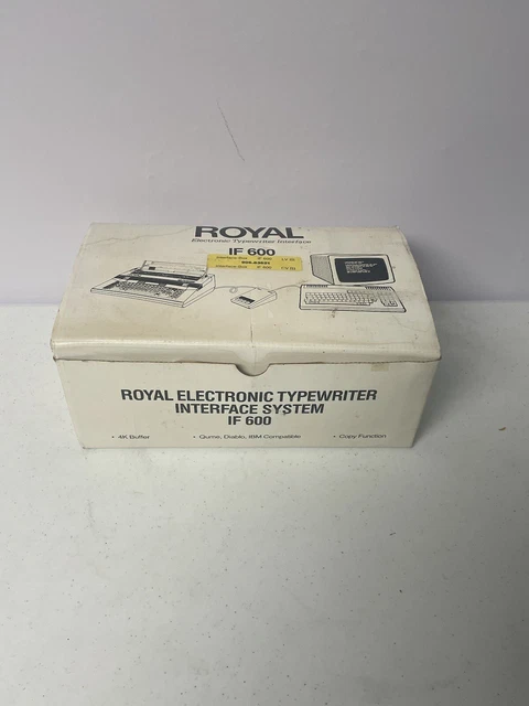 VINTAGE ROYAL ELECTRONIC Typewriter Interface System For Computer Not ...