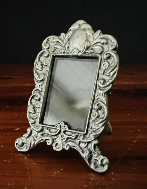 Elias Miniature Fine Pewter Picture Photo Frame Victorian Style 1614 USA 2” 1989