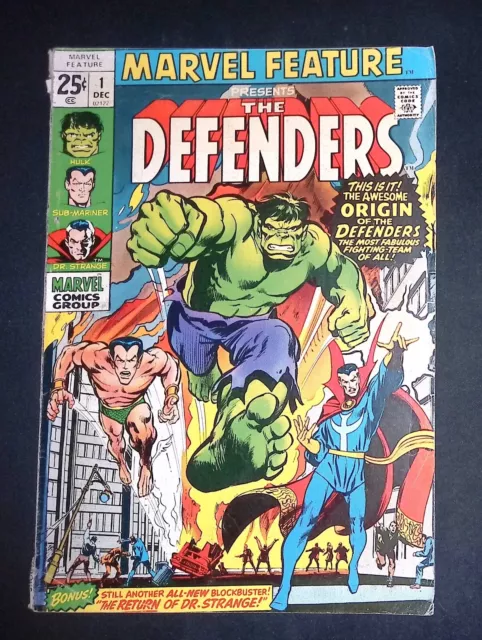 Marvel Feature #1 Bronzezeit Comics 1. Teamauftritt The Defenders Sehr guter Zustand/F
