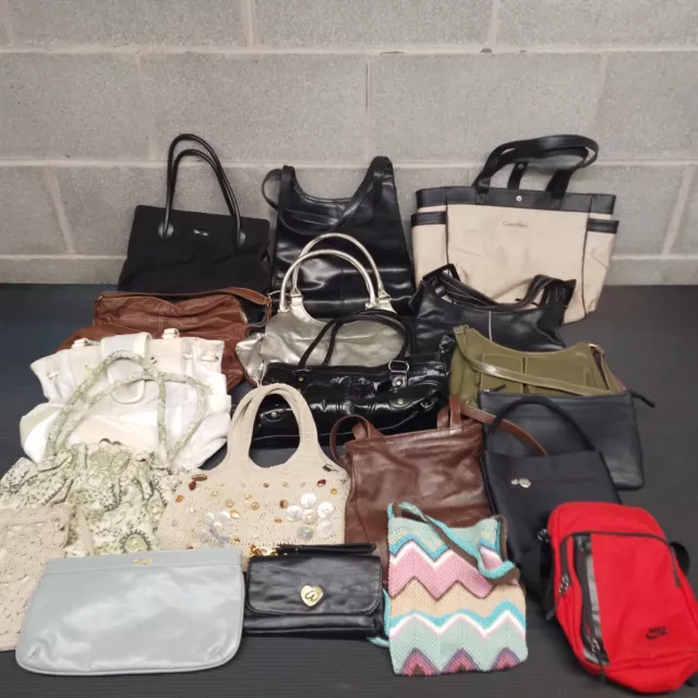 Joblot Of 19 Handbags Clutch Tote Purse Backpack Bundle