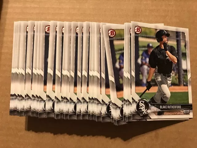 Lot (75) BLAKE RUTHERFORD White Sox 2018 Bowman Baseball paper base cards