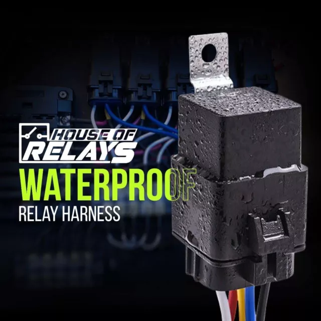 NEW Waterproof Relay with ALL 12 AWG WIRES 5-PIN 40 AMP 12V DC  Automotive SPDT