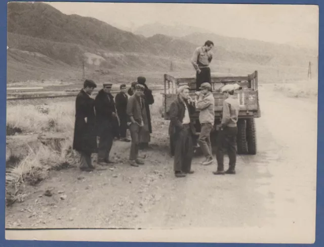 Handsome Guys by the Truck Gay interest Cute Boys Soviet Vintage Photo USSR