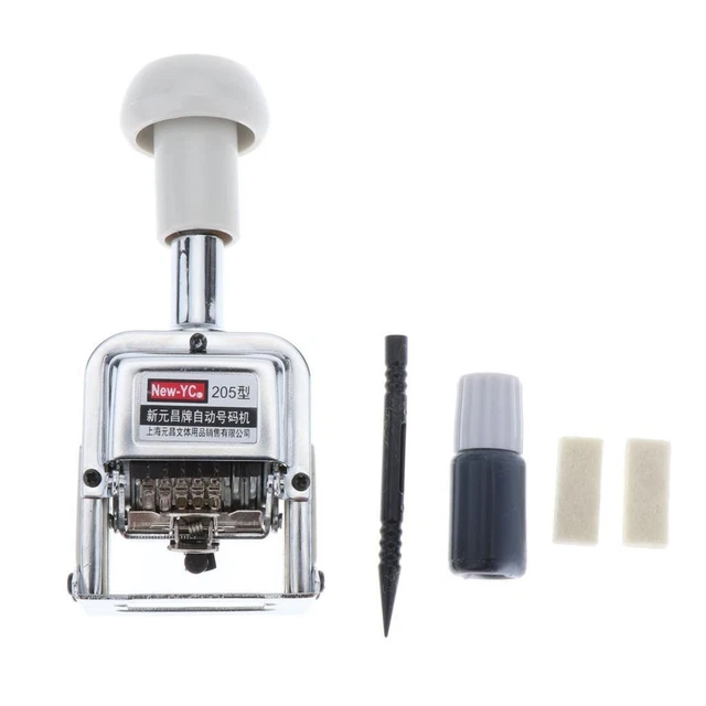 5 DIGIT AUTOMATIC Numbering Machine Self Inking Number Stamp Auto Jump ...