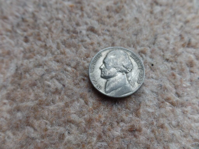 Rare Collectable  American Jefferson Coin 5 Cents 1944 S - 21.2mm .  Good Gift.