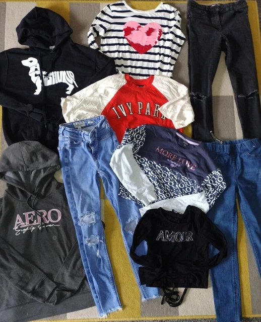 Jeans BIG per ragazze età 12-13 anni 3, 3 top e 3 ponticelli