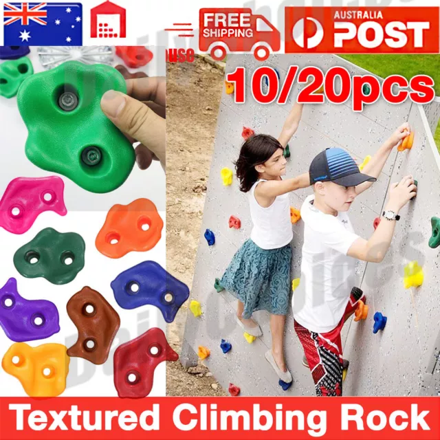 10 20x Textured Climbing Rock Wall Stones Holds Hand Feet Kids Assorted Kit Gift