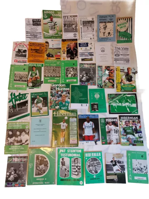 37 x Hibernian / Hibs H&A Friendly Matches Football Programmes 1960's to Date.