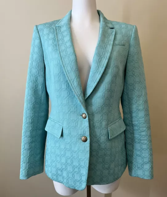 Banana Republic Turquoise Blue Textured Blazer Jacket Size 10