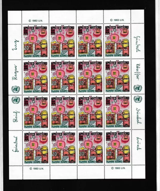 UNO New York  Mi-Nr. 438 - 439 Hundertwasser Kleinbogen, 1983 postfrisch **