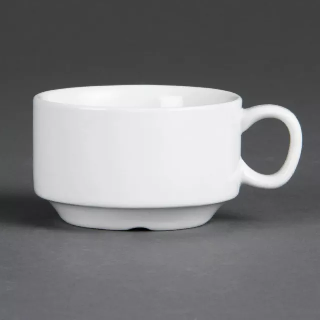 Olympia Whiteware Espresso Cups in White Porcelain - Stacking - 85ml Pack of 12