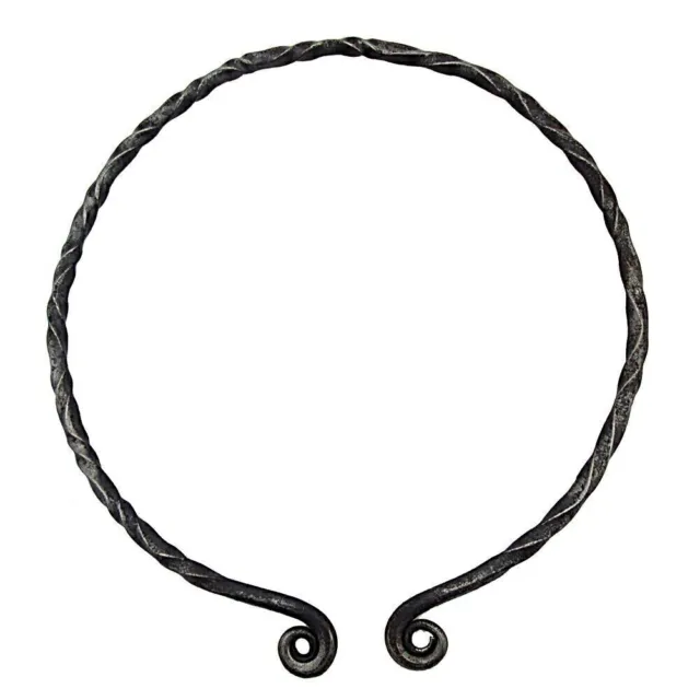 Medieval Jewelry Hand Forged Handmade Viking Warrior Unisex Iron Torc Necklace