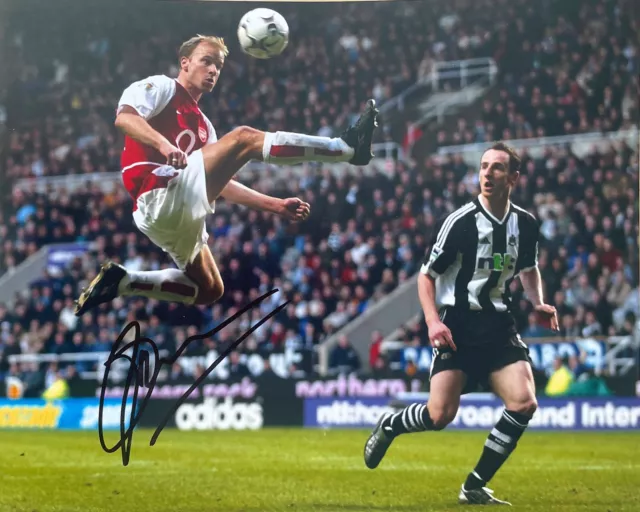 Football - Dennis Bergkamp Signed 10x8 Pre-Print Arsenal FC Photo - NUFC Goal