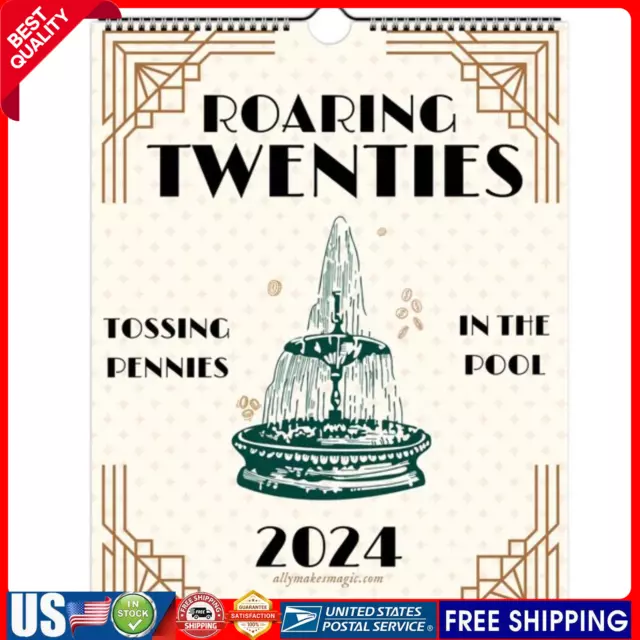 FUNNY 2024 ROARING Twenties Calendar Monthly Square Wall Calendar Home