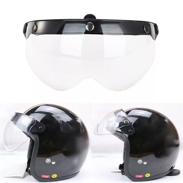 Casque moto visière de pointe avec bouclier rabattable transparent pour 3 casqu