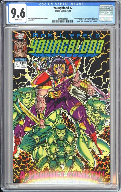 Youngblood 2 CGC 9.6 1992 4168119011 1st Shadowhawk & Prophet Key