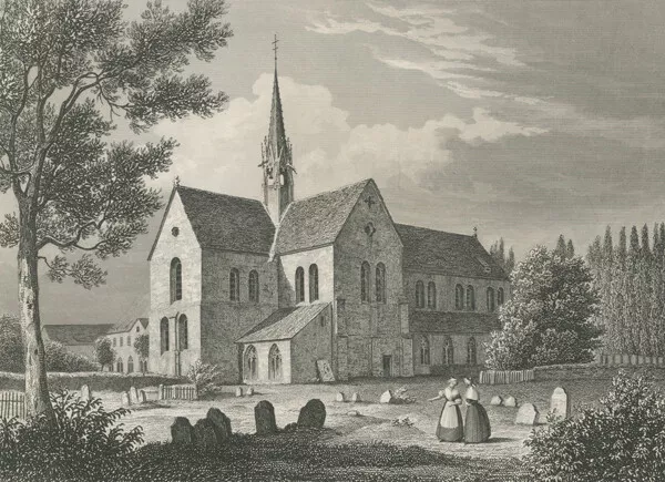 REHBURG-LOCCUM - Gesamtansicht des Klosters - G. G. Lange. - Stahlstich um 1850