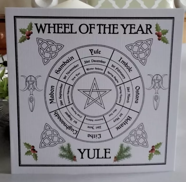 Wheel Of The Year - Yule Handmade Card - Celtic Pagan Wiccan