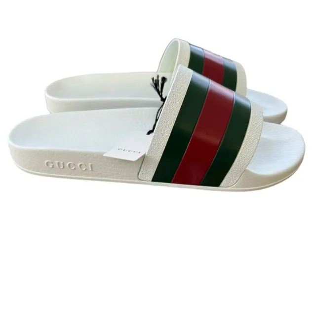 GUCCI Men’s Signature Striped Slides Size 10 New with Tags/Box