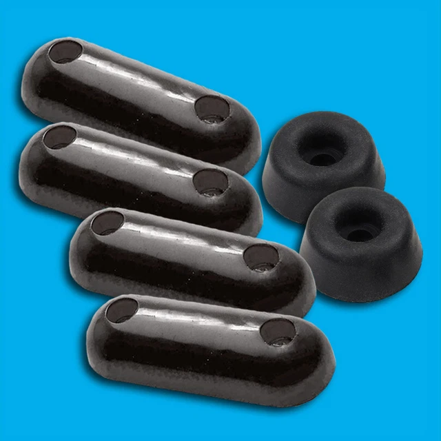 6 PIECE BLACK Toilet Seat Buffer Bumpers Replacement Pads 5.09 PicClick