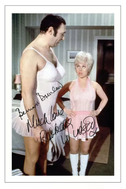 BERNARD BRESSLAW & BARBARA WINDSOR  Signed Autograph PHOTO Gift Print CARRY ON