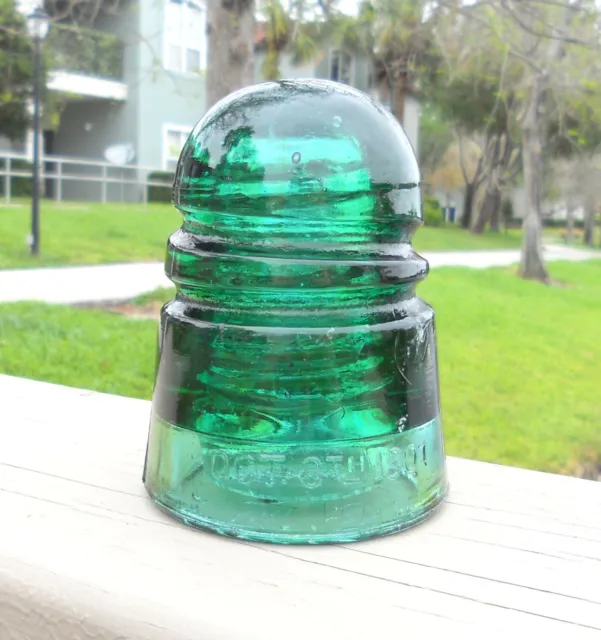 Nice Junky Light Green Cd 147 Patented 1907 Glass Insulator