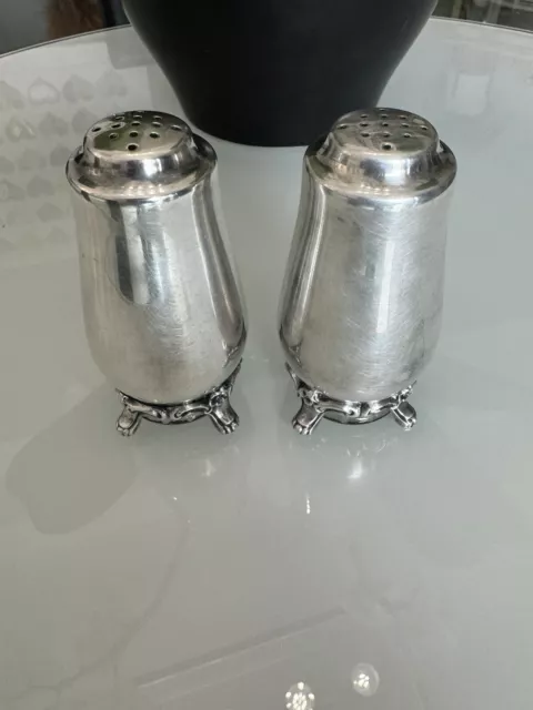 Antique Silver Salt and Pepper Shakers