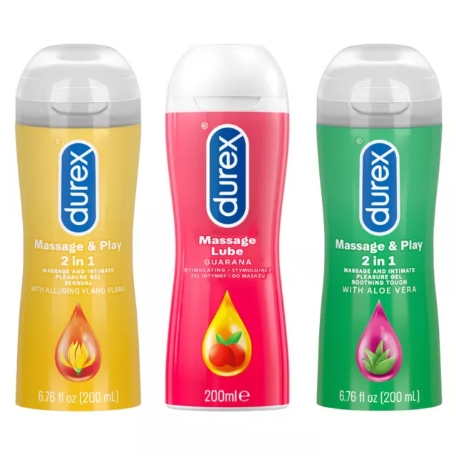 Durex PLAY Massage Lubricant 2in1 200ml * Aloe Guarana Ylang Stimulating Lube