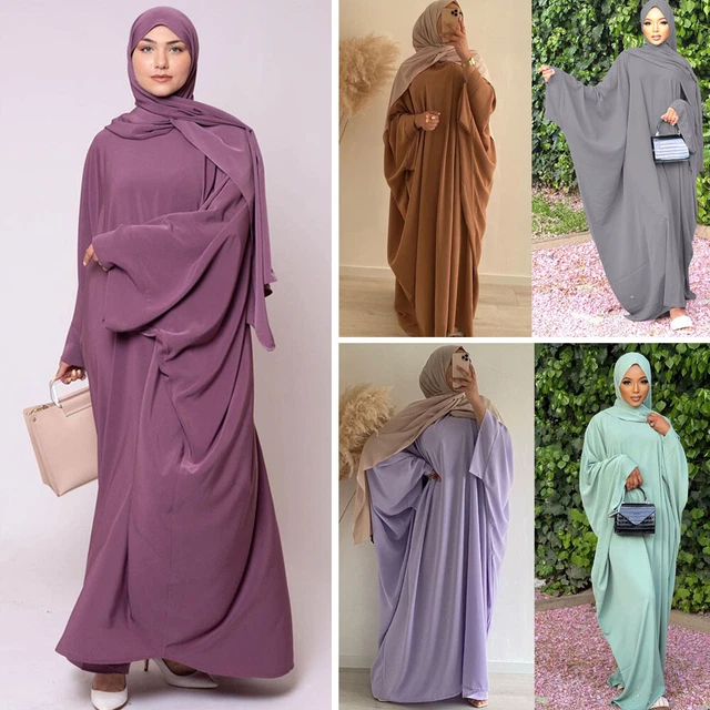 RAMADAN ABAYA ISLAMIC Caftan Muslim Women Hijab Dress Prayer Kaftan ...