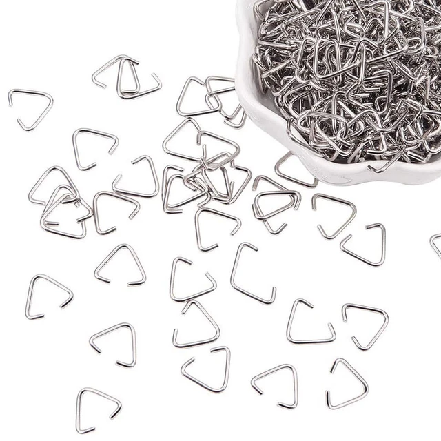 30 piezas Pendientes de pulsera de 6x8 mm Metal Hierro Triángulo Hebilla Pellizcar Fianzas Hágalo usted mismo