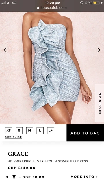 house of cb silver sequin dress House of CB Silver Sequin Mini Dress