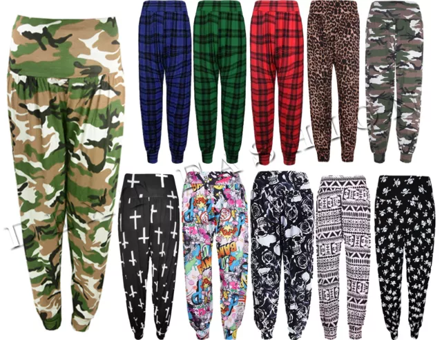 Donna Estate Harem Camou / Azteco/Teschio/Tartan/ Comic Lungo Pantaloni Larghi