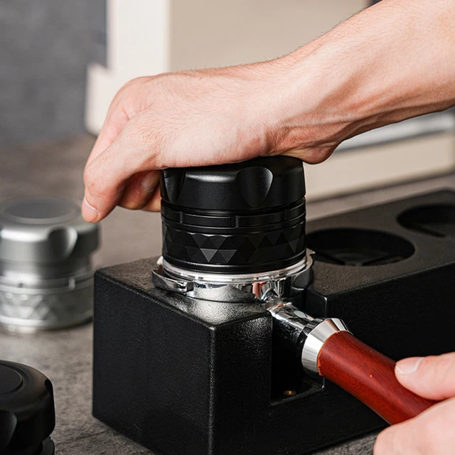 AlTaGru Coffee Tools Tamper Smart 58,5mm – Poignée Aluminium Marron Rouille, Base Inox – Fabriqué En Allemagne