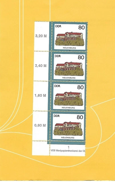 DDR DRUCKVERMERK 1984 - postfrisch**MNH - MiNr. 2913 = 4x-Streifen "Burgen"