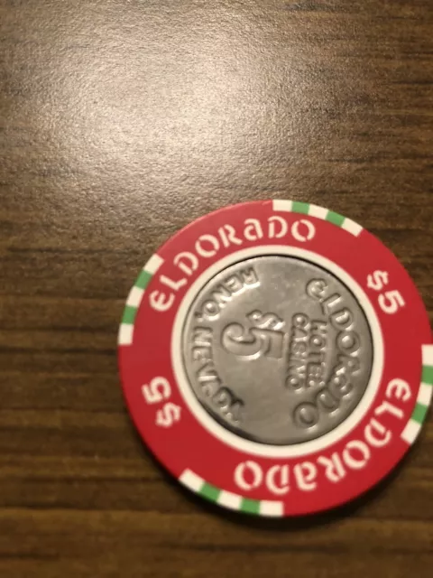 $5 eldorado red obsolete  casino chip reno nv
