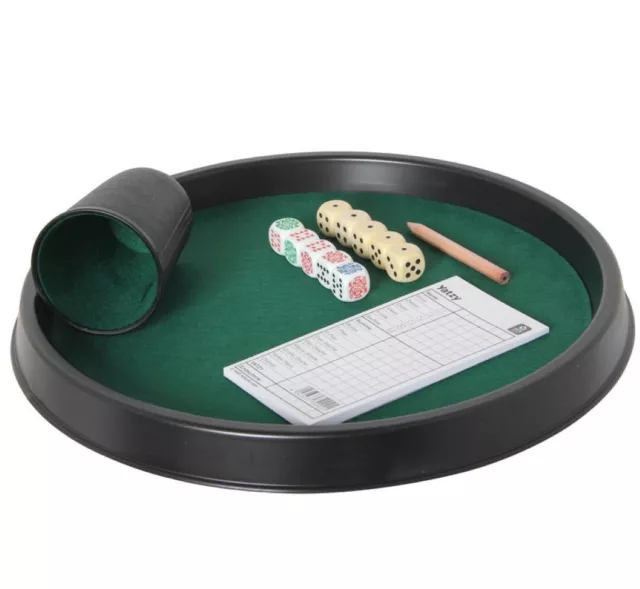 WÜRFELARENA-SET Würfelteller + Würfel + Spielblock für Yatzy Poker Knobeln NEU