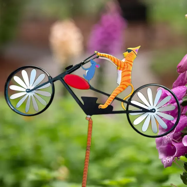 Grande girandola in metallo con fiore colorato Mulino a vento in metallo  Decorazione da giardino Pali all'aperto Girandole per bambini Q0811