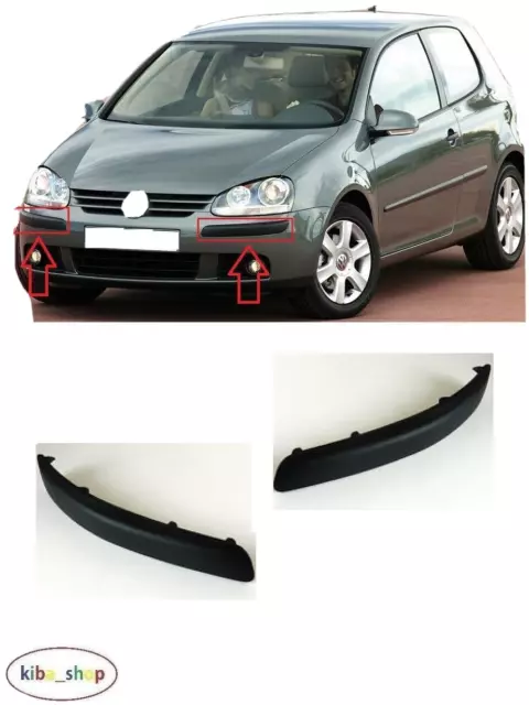 New Front Bumper Moulding Trim Left + Right For Volkswagen Golf V Mk5 2004-2009