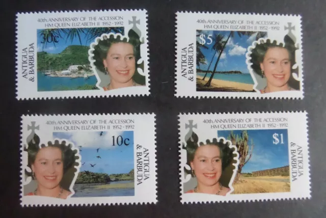 Antigua & Barbuda 1992 40th Ann Accession SG1604/7 MNH UM Unmounted mint